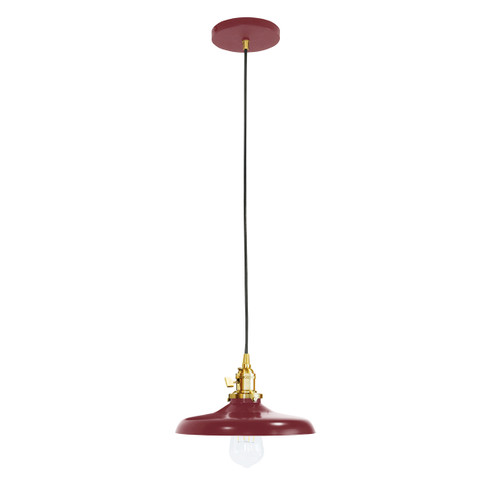 Uno One Light Pendant in Barn Red w/Brushed Brass (518|PEB4015591C02)