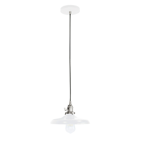 Uno One Light Pendant in White with Brushed Nickel (518|PEB4014496C21)