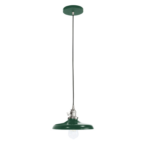 Uno One Light Pendant in Forest Green with Brushed Nickel (518|PEB4014296C01)