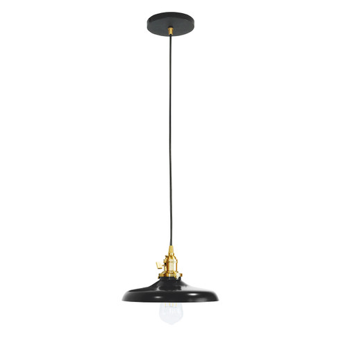 Uno One Light Pendant in Black with Brushed Brass (518|PEB4014191C04)