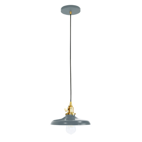 Uno One Light Pendant in Slate Gray with Brushed Brass (518|PEB4014091)