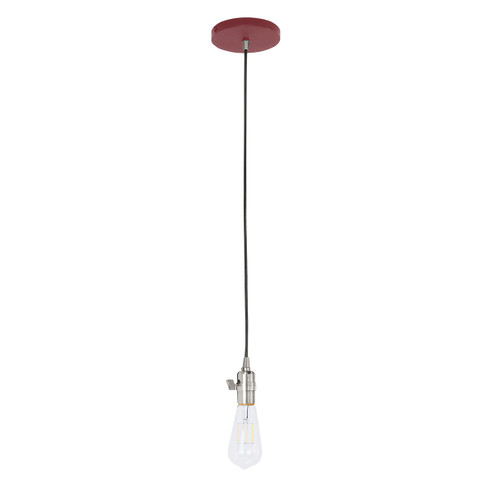 Uno One Light Pendant in Barn Red with Brushed Nickel (518|PEB4005596C01)