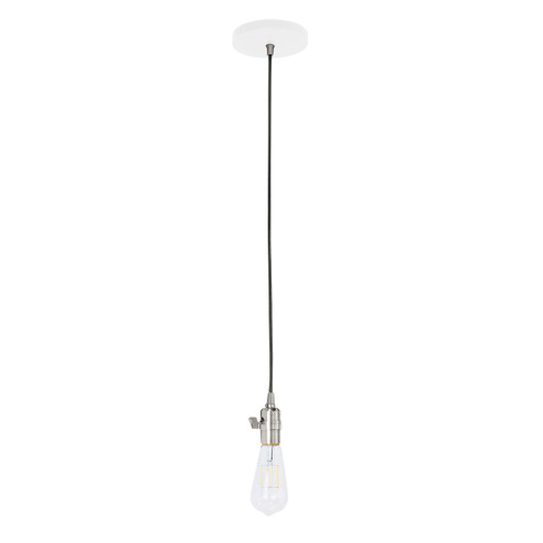 Uno One Light Pendant in White with Brushed Nickel (518|PEB4004496C24)