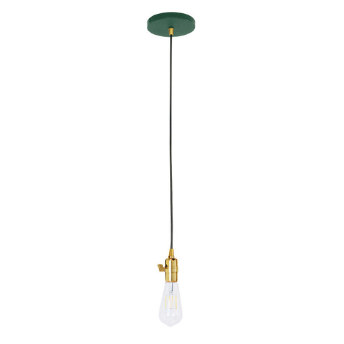 Uno One Light Pendant in Forest Green with Brushed Brass (518|PEB4004291C02)