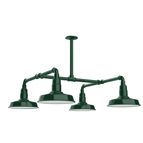 Warehouse Four Light Pendant in Forest Green (518|MSP18142T48)