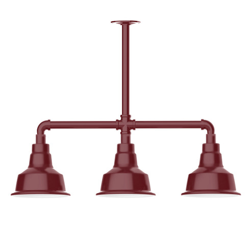 Warehouse Three Light Pendant in Barn Red (518|MSK18055)