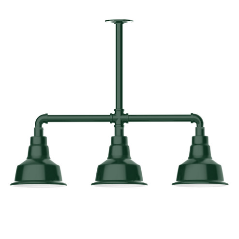 Warehouse Three Light Pendant in Forest Green (518|MSK18042T36)