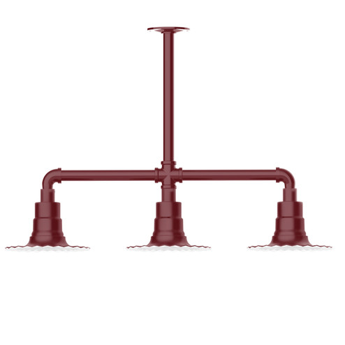 Radial Three Light Pendant in Barn Red (518|MSK15755T48)