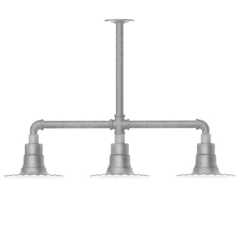 Radial Three Light Pendant in Painted Galvanized (518|MSK15749T36G05)