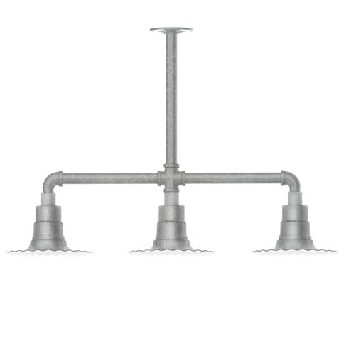 Radial Three Light Pendant in Painted Galvanized (518|MSK15749T30)