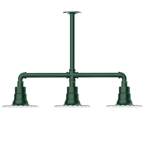 Radial Three Light Pendant in Forest Green (518|MSK15742T30G05)