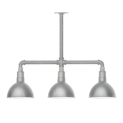 Deep Bowl Three Light Pendant in Painted Galvanized (518|MSK11449T36)