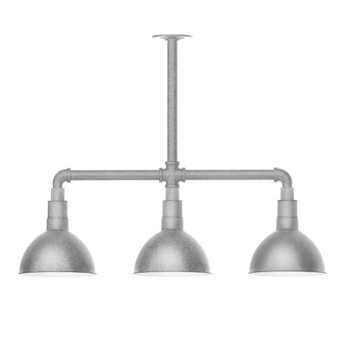 Deep Bowl Three Light Pendant in Painted Galvanized (518|MSK11449T24G05)