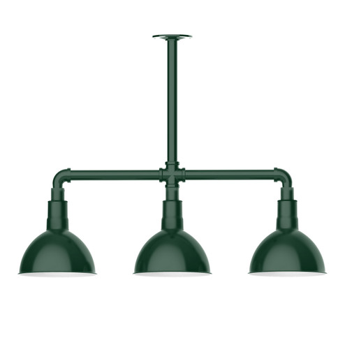 Deep Bowl Three Light Pendant in Forest Green (518|MSK11442T36)