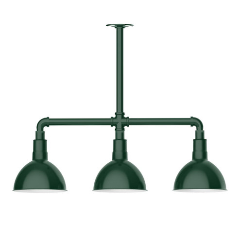 Deep Bowl Three Light Pendant in Forest Green (518|MSK11442T30W08)