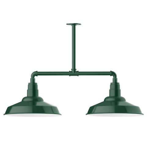 Warehouse Two Light Pendant in Forest Green (518|MSD18442T24)