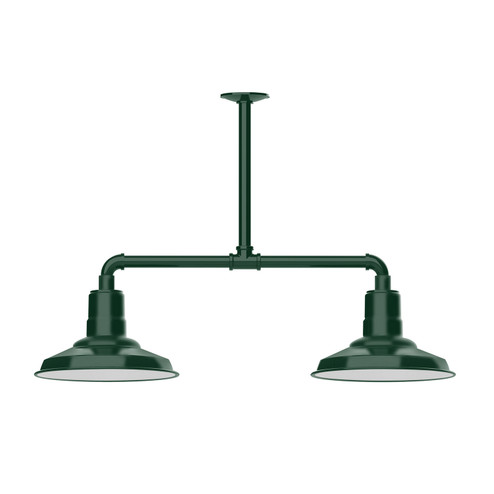 Warehouse Two Light Pendant in Forest Green (518|MSD18242T36)