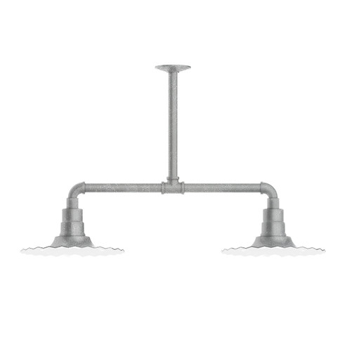 Radial Two Light Pendant in Painted Galvanized (518|MSD15849)