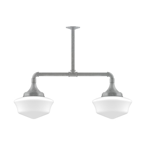 Schoolhouse Two Light Pendant in Painted Galvanized (518|MSD02149T24)