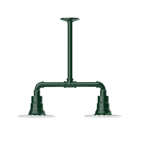 Radial Two Light Pendant in Forest Green (518|MSB15742T30G05)