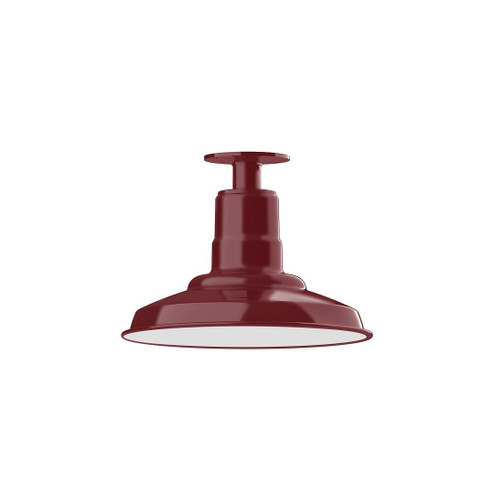 Warehouse One Light Flush Mount in Barn Red (518|FMB18255W12)