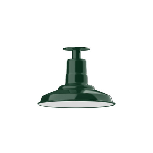 Warehouse One Light Flush Mount in Forest Green (518|FMB18242)