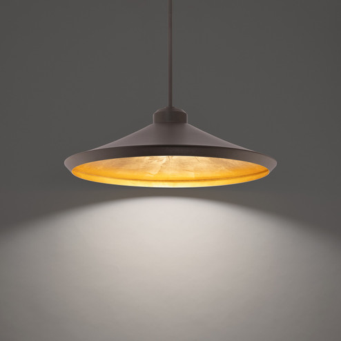 Alfa LED Pendant in Bronze & Gold Leaf (281|PD90324BZGL)