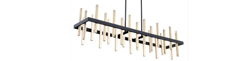 Harmonix LED Linear Pendant in Black & Aged Brass (281|PD87956BKAB)