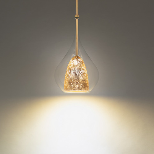 Helios LED Mini Pendant in Gold Leaf/Aged Brass (281|PD74318ABGL)