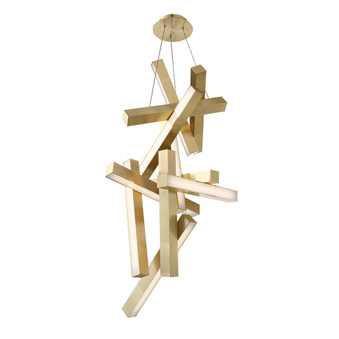 Chaos LED Chandelier in Aged Brass (281|PD64849AB)