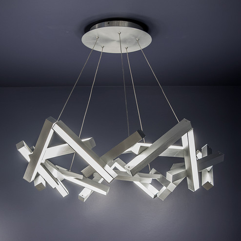 Chaos LED Chandelier in Brushed Aluminum (281|PD64834AL)