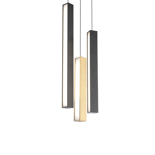 Chaos LED Pendant in Black/Aged Brass & Black (281|PD64803RBKABBK)