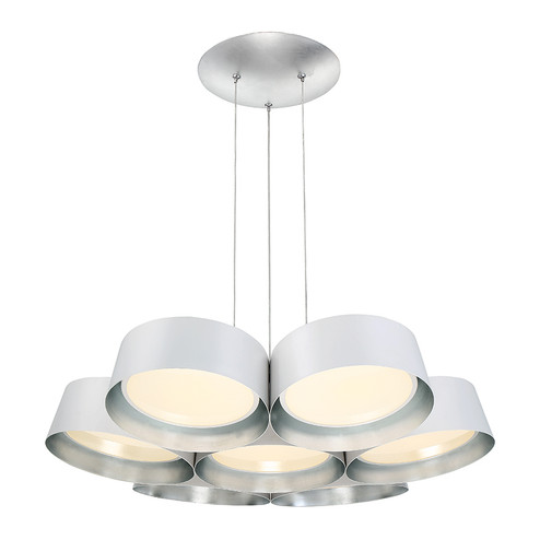 Marimba LED Chandelier in Silver Leaf/White (281|PD52734SL)