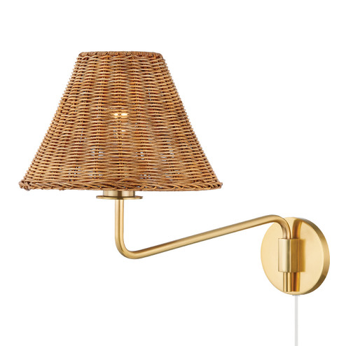 Issa One Light Wall Sconce in Aged Brass (428|HL704201AGB)