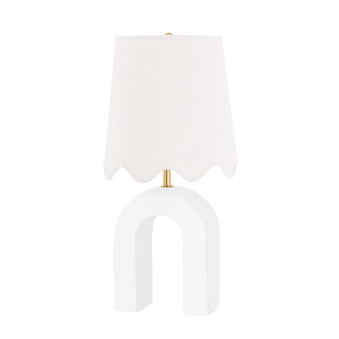 Roshani One Light Table Lamp in Aged Brass/Ceramic Raw Matte White (428|HL685201AGBCMW)