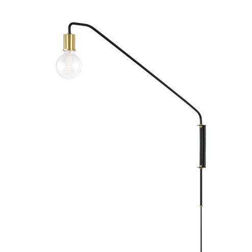 Becca One Light Wall Sconce in Aged Brass/Soft Black (428|HL566201AGBSBK)