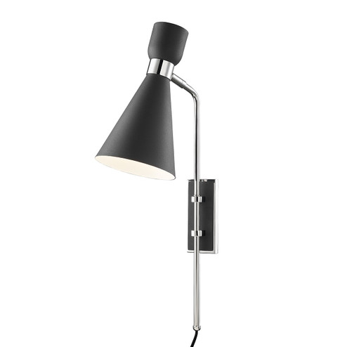 Willa One Light Wall Sconce in Polished Nickel/Black (428|HL295101PNBK)