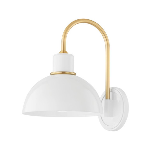 Camille One Light Wall Sconce in Aged Brass (428|H769101AGBGWH)
