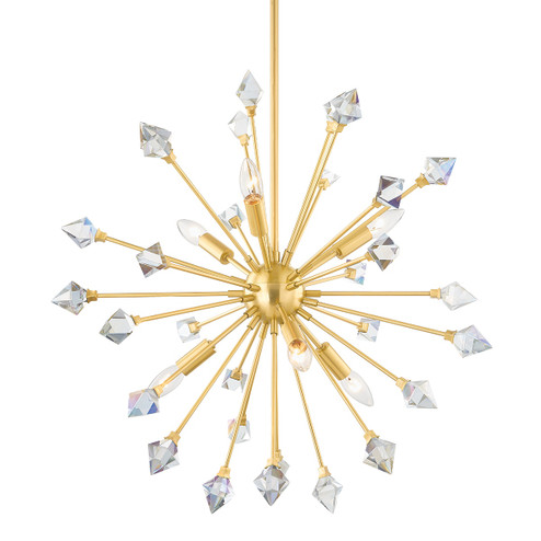 Genesis Six Light Chandelier in Aged Brass (428|H727806AGB)