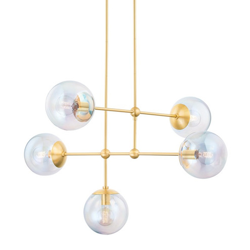 Ophelia Five Light Chandelier in Aged Brass (428|H726805AGB)