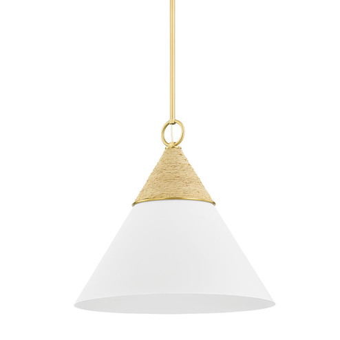 Mica One Light Pendant in Aged Brass (428|H709701LAGBTWH)