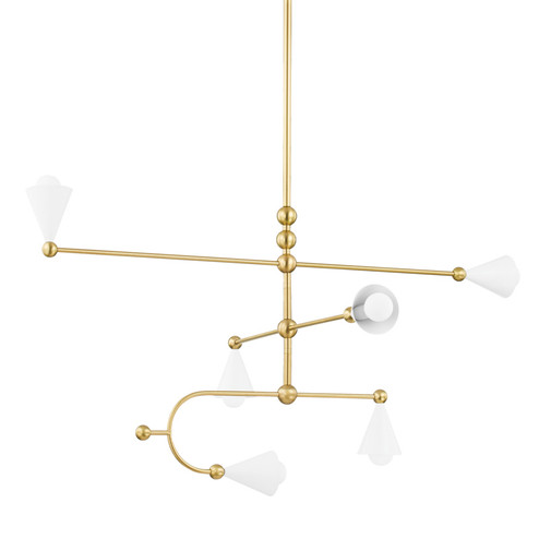 Hikari Six Light Chandelier in Aged Brass/Soft White (428|H681806AGBSWH)