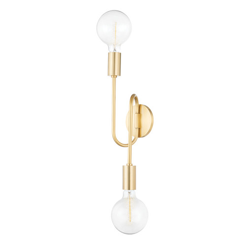 Zani Two Light Wall Sconce in Aged Brass (428|H655102BAGB)