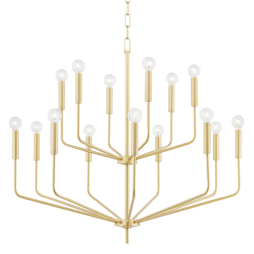 Bailey 15 Light Chandelier in Aged Brass (428|H516815AGB)