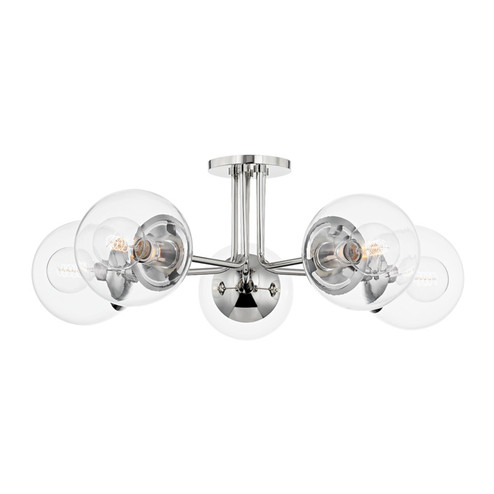 Meadow Five Light Semi Flush Mount in Polished Nickel (428|H503605PN)