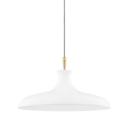 Cassidy One Light Pendant in Aged Brass/Soft Off White (428|H421701LAGBWH)