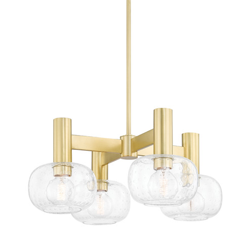 Harlow Four Light Chandelier in Aged Brass (428|H403804AGB)