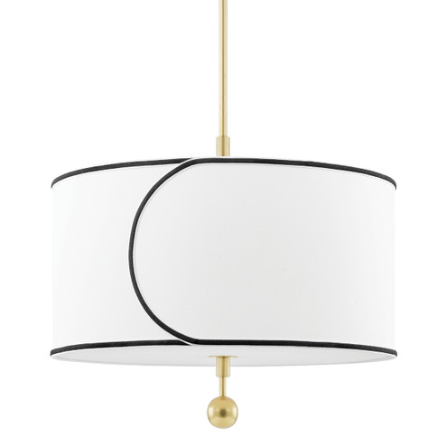 Zara Three Light Chandelier in Aged Brass (428|H381701LAGB)