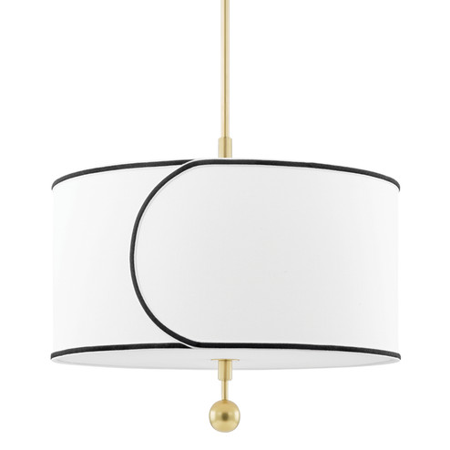 Zara Three Light Chandelier in Aged Brass (428|H381701LAGB)