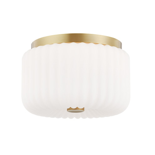 Lydia Two Light Flush Mount in Aged Brass (428|H340502AGB)